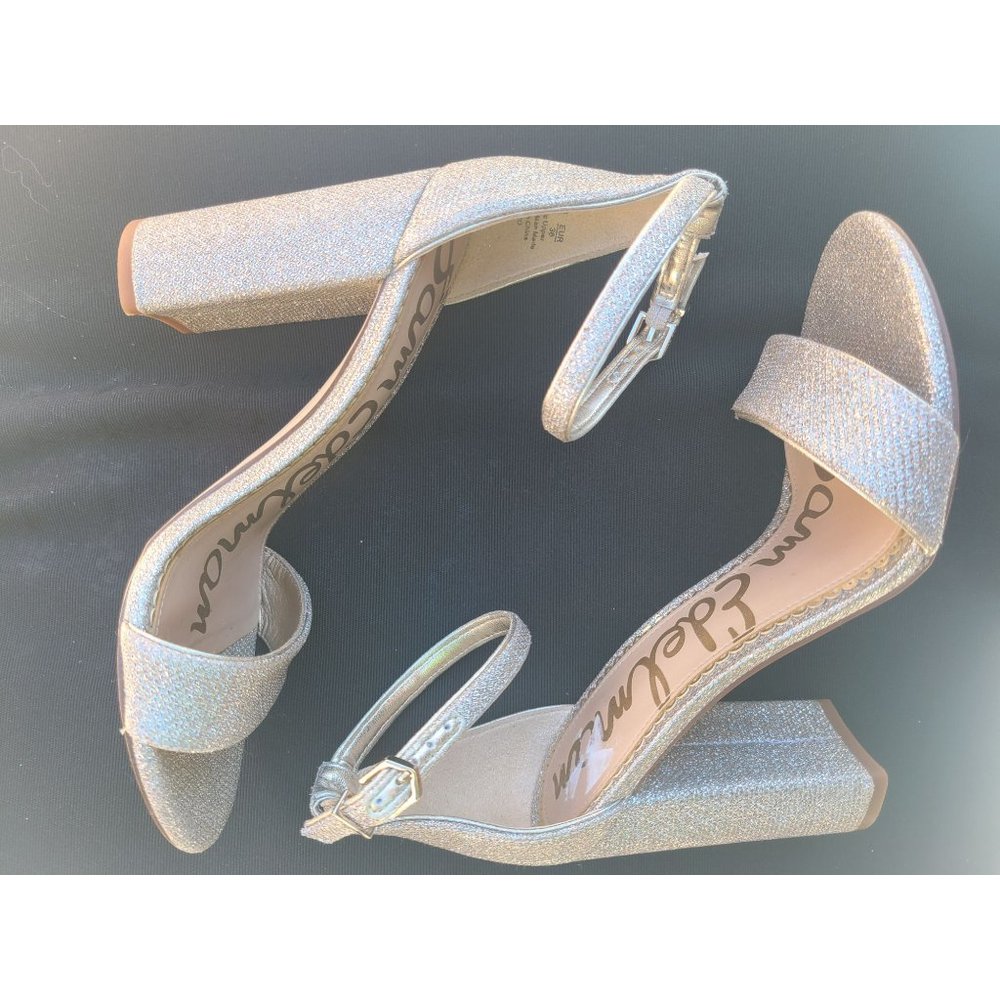 Sam Edelman Yaro Gold Glitter Sandal Heels Evening 6M